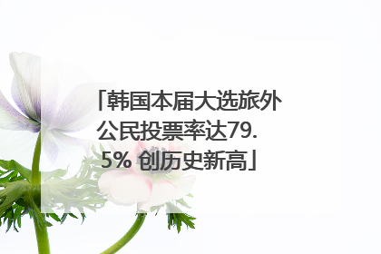 韩国本届大选旅外公民投票率达79.5% 创历史新高