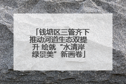 钱塘区三管齐下推动河道生态双提升 绘就“水清岸绿景美”新画卷