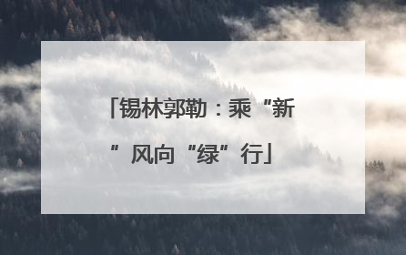 锡林郭勒：乘“新”风向“绿”行