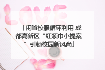 闲置校服循环利用 成都高新区“红领巾小提案”引领校园新风尚