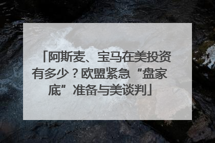 阿斯麦、宝马在美投资有多少？欧盟紧急“盘家底”准备与美谈判