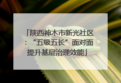 陕西神木市新光社区：“五级五长”面对面 提升基层治理效能