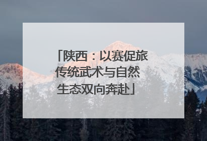 陕西：以赛促旅 传统武术与自然生态双向奔赴