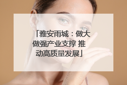 雅安雨城：做大做强产业支撑 推动高质量发展