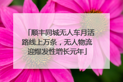顺丰同城无人车月活路线上万条，无人物流迎爆发性增长元年