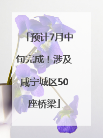 预计7月中旬完成！涉及咸宁城区50座桥梁