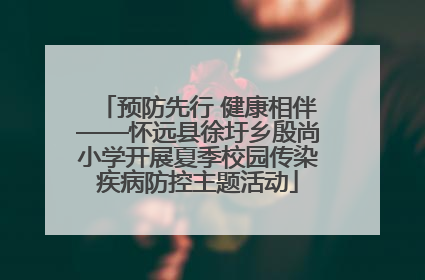预防先行 健康相伴——怀远县徐圩乡殷尚小学开展夏季校园传染疾病防控主题活动