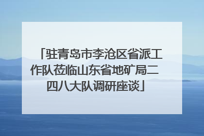 驻青岛市李沧区省派工作队莅临山东省地矿局二四八大队调研座谈