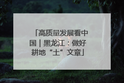 高质量发展看中国｜黑龙江：做好耕地“土”文章