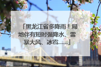黑龙江省多降雨！局地伴有短时强降水、雷暴大风、冰雹……