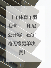 （体育）羽毛球——印尼公开赛：石宇奇无缘男单决赛