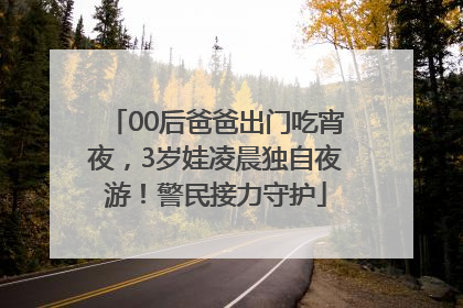 00后爸爸出门吃宵夜，3岁娃凌晨独自夜游！警民接力守护
