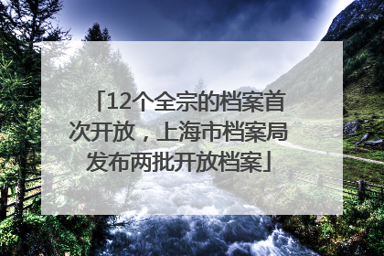 12个全宗的档案首次开放，上海市档案局发布两批开放档案