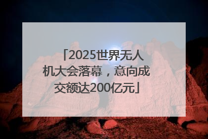 2025世界无人机大会落幕，意向成交额达200亿元