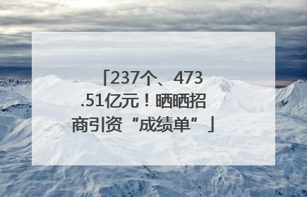 237个、473.51亿元！晒晒招商引资“成绩单”