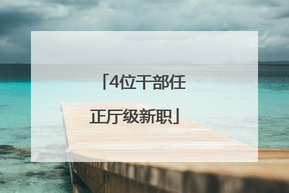 4位干部任正厅级新职