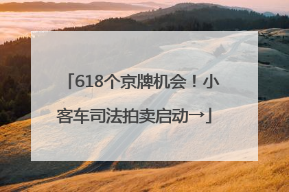 618个京牌机会！小客车司法拍卖启动→