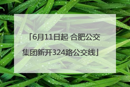 6月11日起 合肥公交集团新开324路公交线