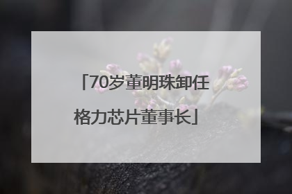 70岁董明珠卸任格力芯片董事长