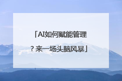 AI如何赋能管理？来一场头脑风暴